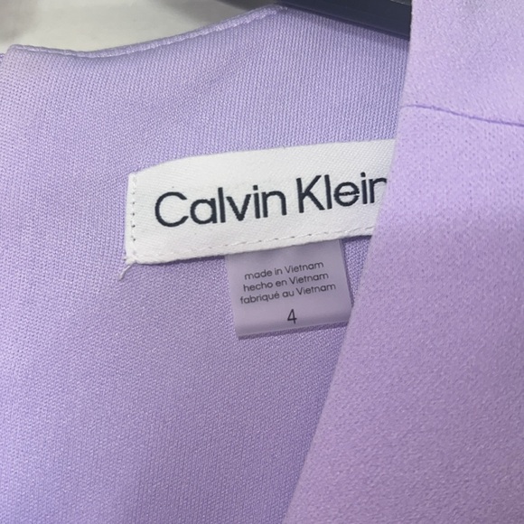 Calvin Klein Opal Lilac Crepe Sheath Lined Sleeveless Dress - Picture 9 of 11